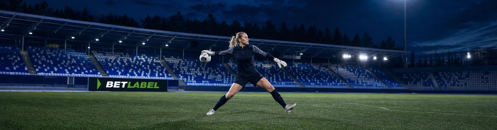 Adult football players centred in a Finnish stadium